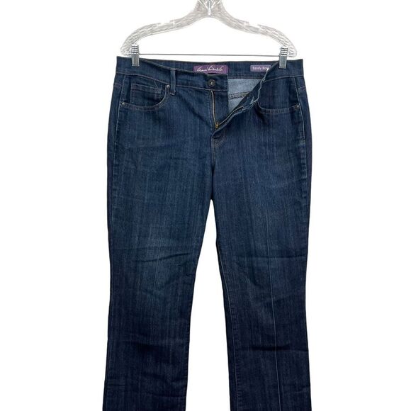 Gloria Vanderbilt Womens Jeans Barely Boot 5 Pocket Studded Zip Blue Sz 12 - Picture 3 of 6